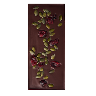 70% Auyama Seeds & Cranberries Chocolate Bar